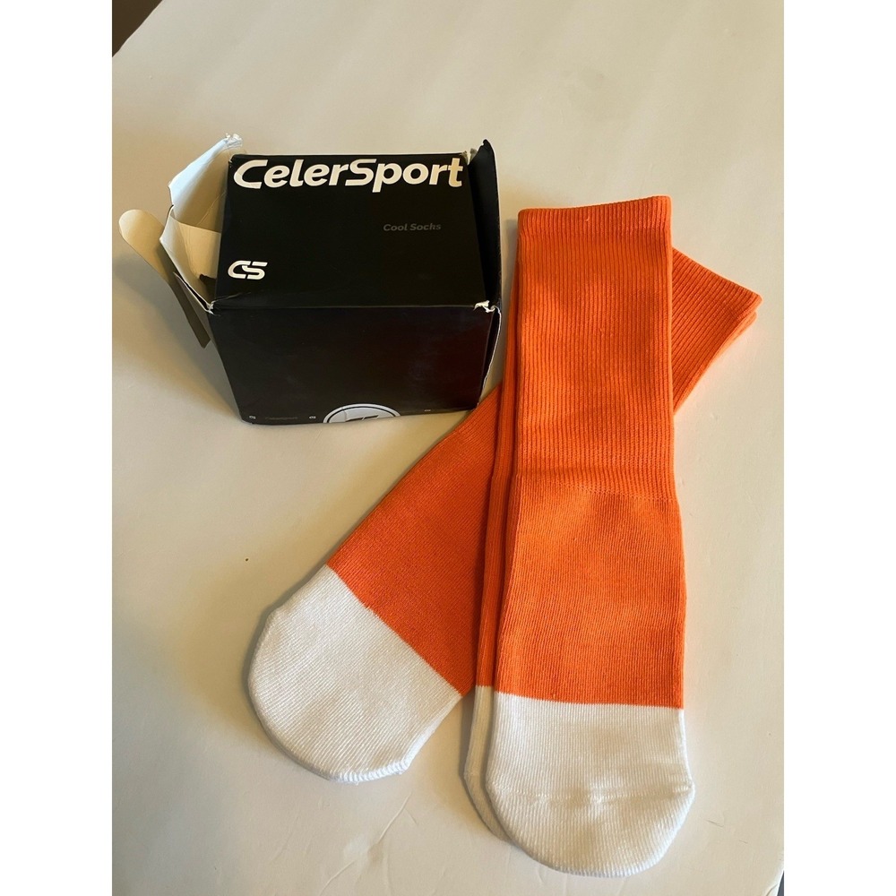 Celersport Socks Youth XS Orange New 2 Pair Soccer Baseball Knee High C145